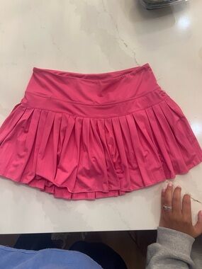 Pleated Pink Circle Skater Skirt - Women